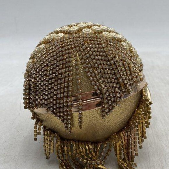 ROUND GOLD BEADED Evening clutch purse - Picture 6 of 6